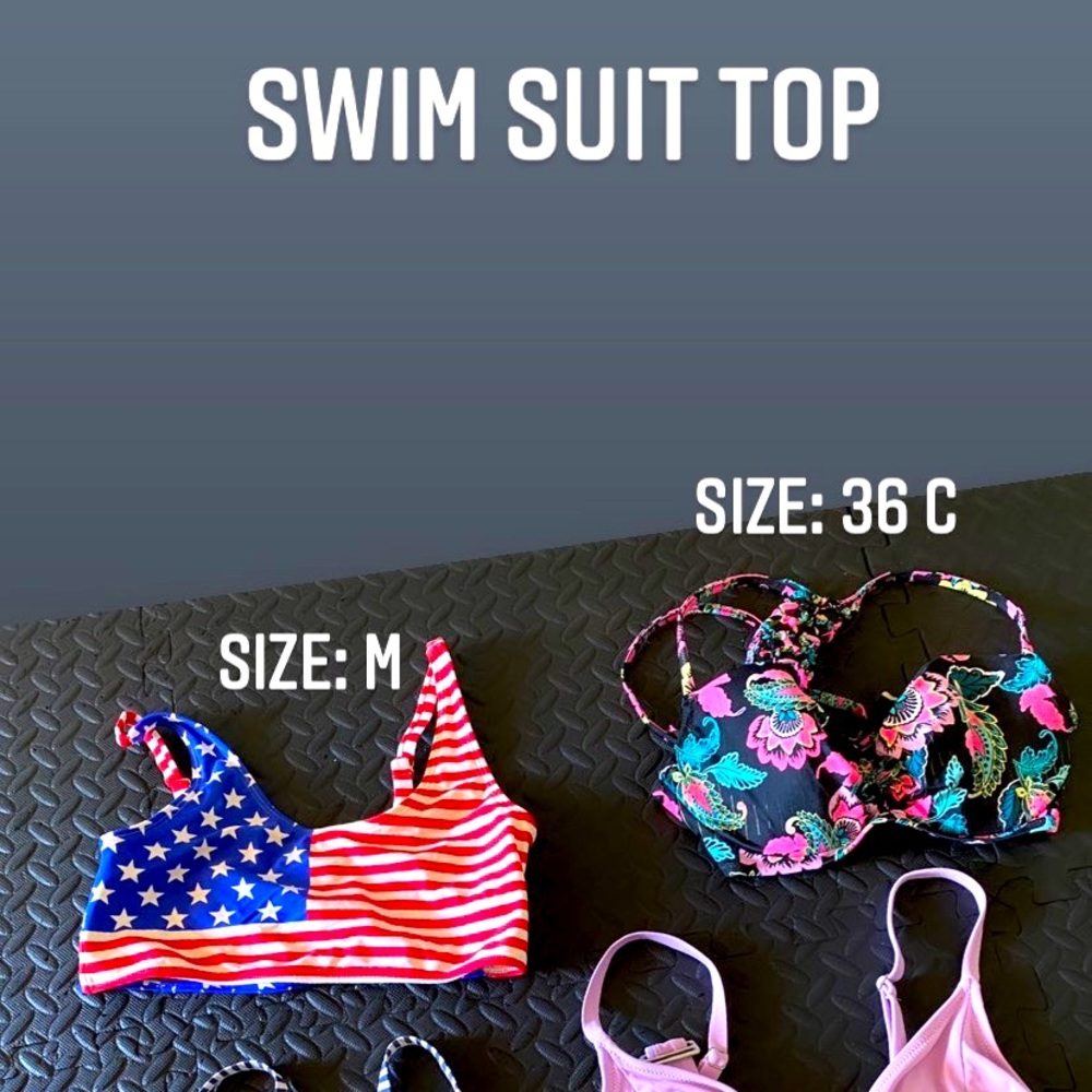 Swim tops with different design and size. $10 each